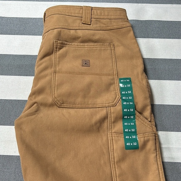 Coleman Men’s Fleece Lined Canvas Work Pants Tan Brown Sz 40x32 Utility Rugged - Picture 6 of 9